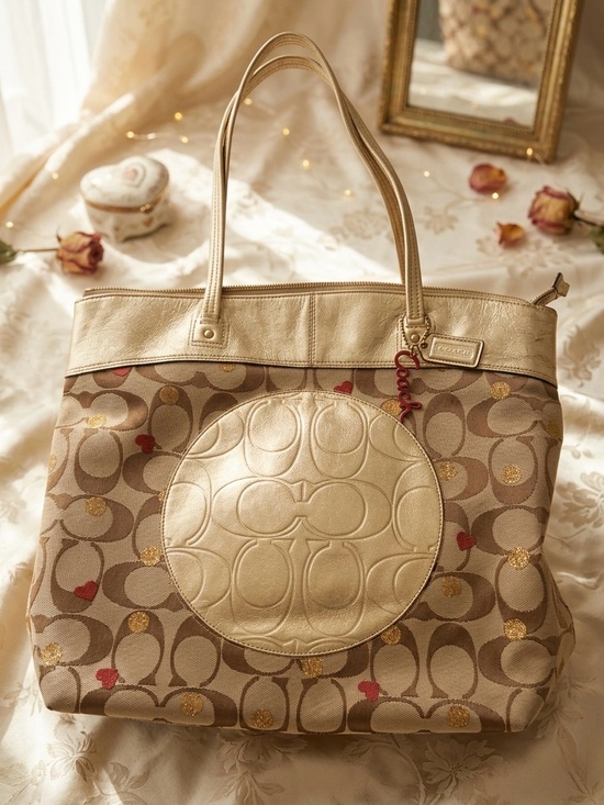 Coach Handbags - Coach Laura "Secret Admirer" Signature Canvas Tote Bag (Style Number: F18870)